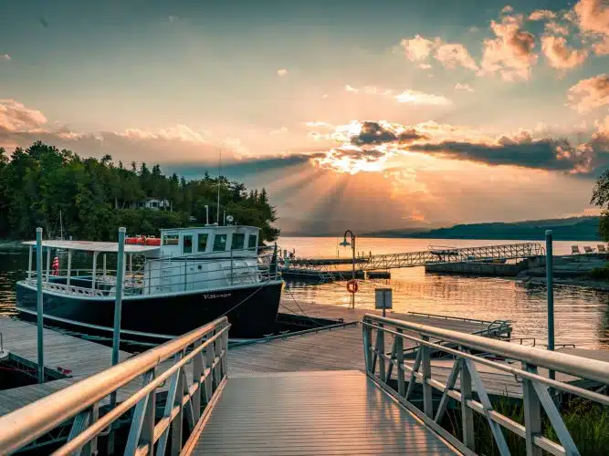 A sunset view at the waterfront