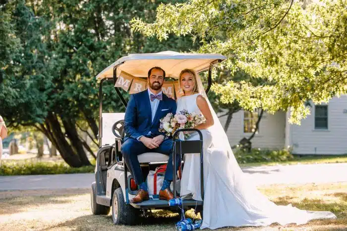 Basin Harbor Couple on Rental Golf Cart