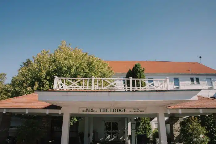 The main entrance to the lodge
