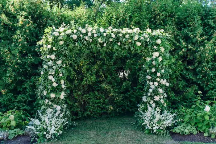 The wedding arch in the Orchard Garden
