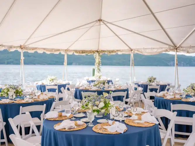 The North Dock set up for a wedding reception