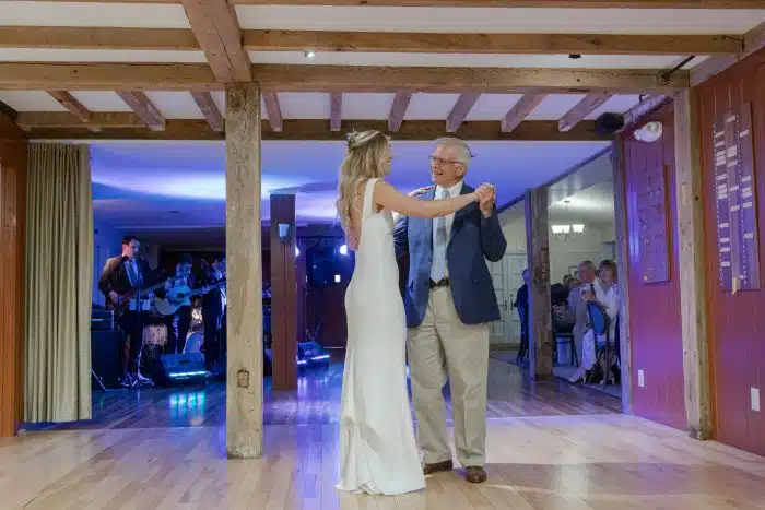 A bride dancing with her father